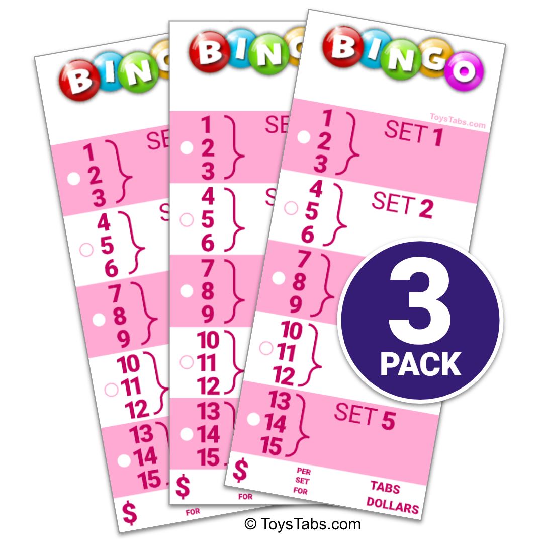 Set 1-5 Bingo Notepads 3-Pack | Toys Tabs Bingo Notepads & Accessories