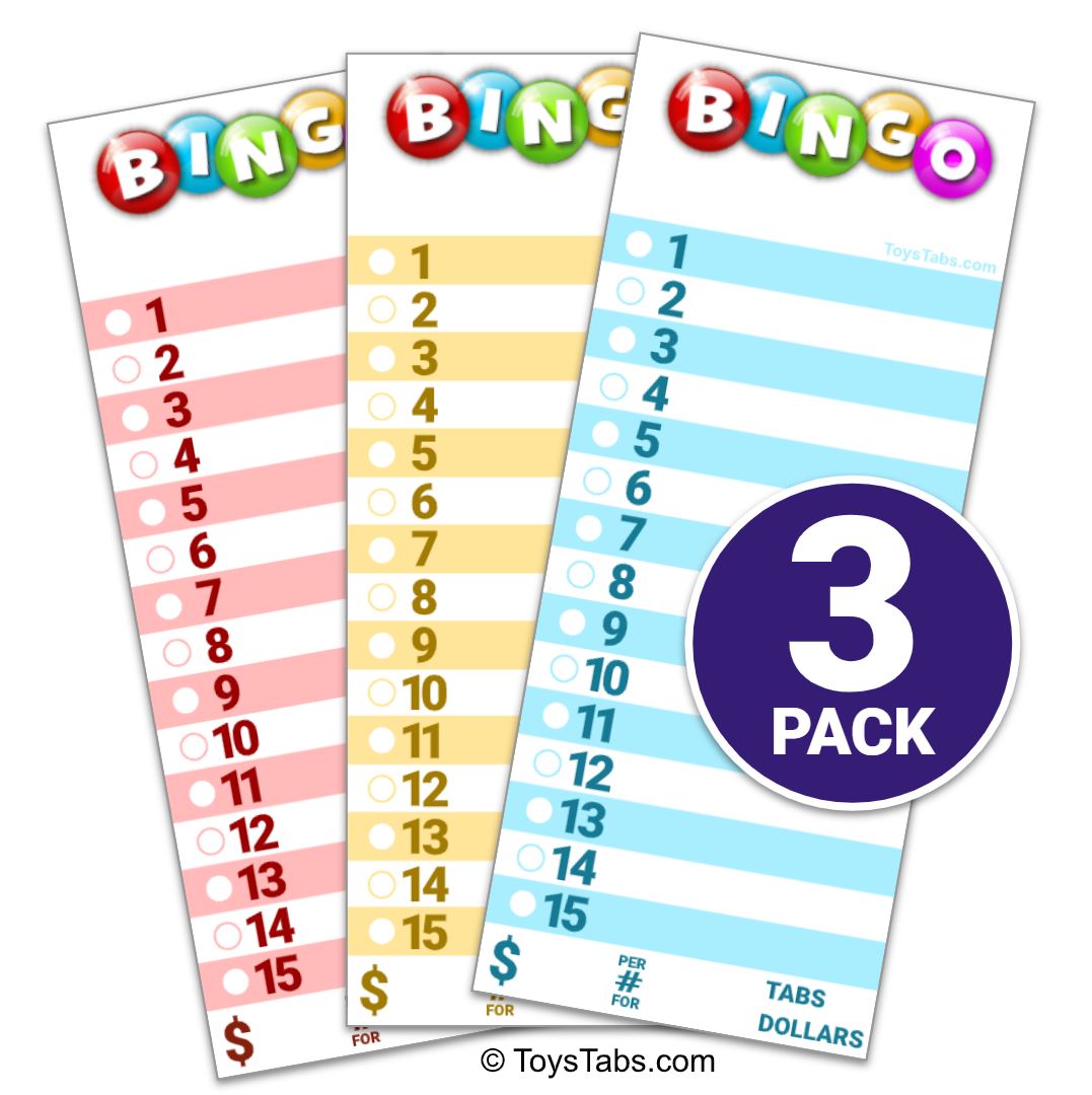 1-15 Numbered Bingo Notepads 3-Pack | Toys Tabs Bingo Notepads ...