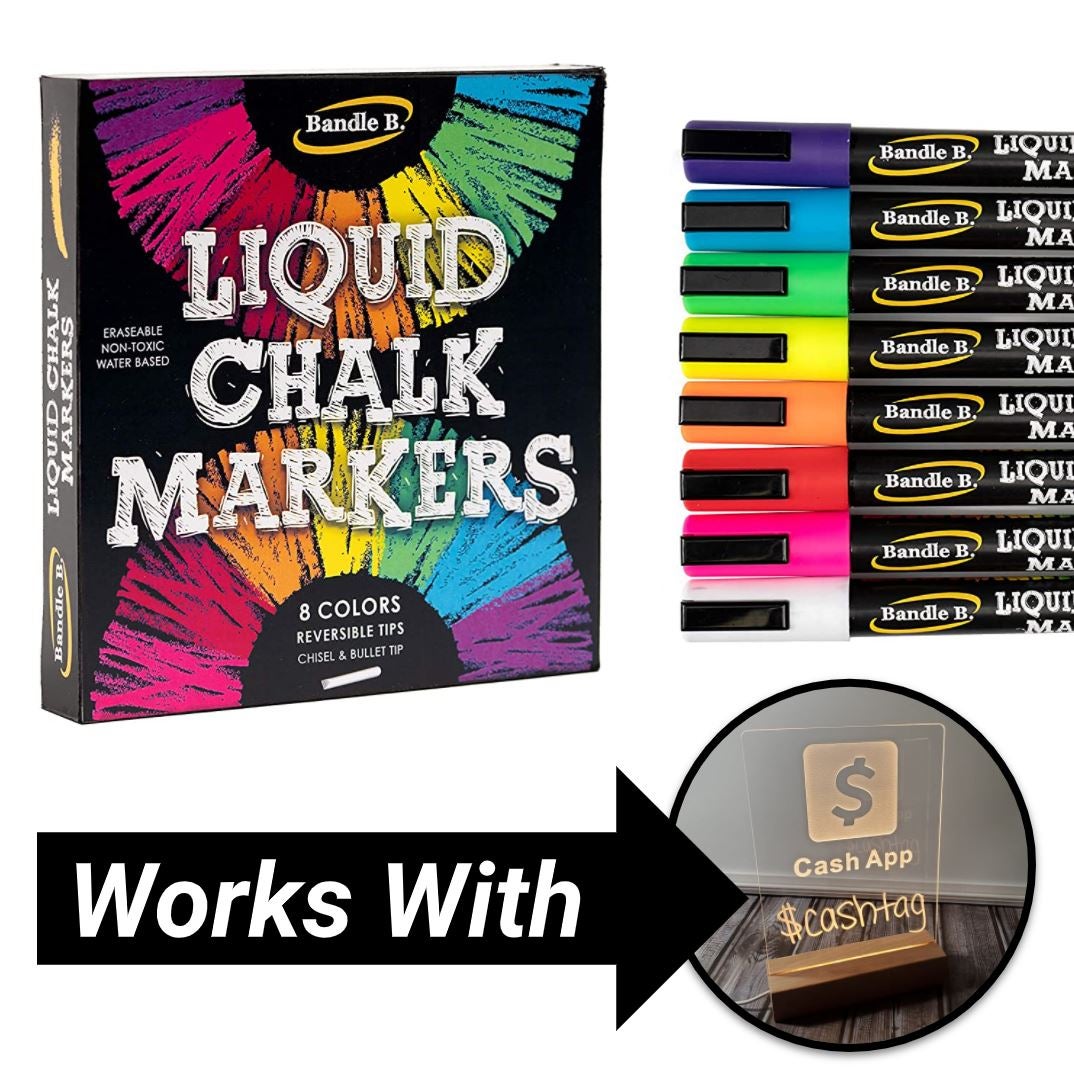 Liquid Chalk Markers - 8 Vibrant Colors  Toys Tabs Bingo Notepads &  Accessories