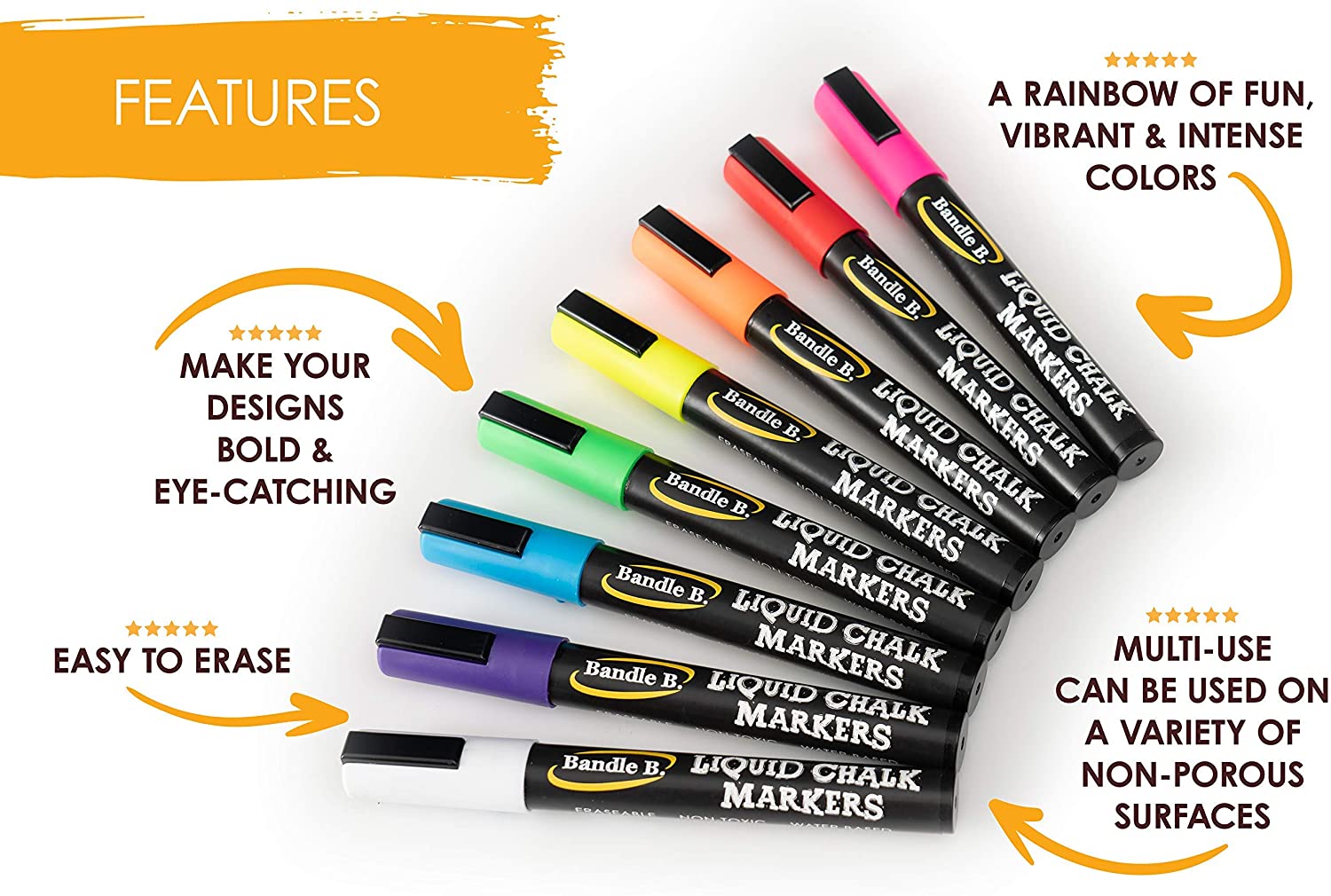 Liquid Chalk Markers - 8 Vibrant Colors